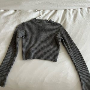 Grey cropped Brandy Melville sweater